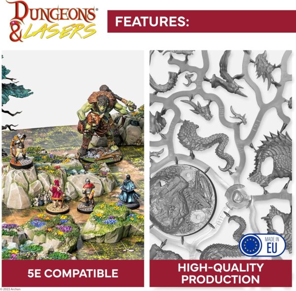 Dungeons & Lasers NPC DND Miniatures Pack - 68 Figurines with Scenic Bases for 5E Compatible Tabletop RPG Games - 28MM Unpainted and Unassembled - for Ages 14 Years + - Image 6