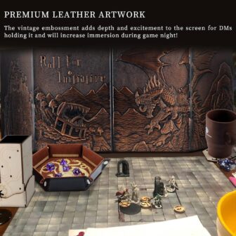 DND Faux Leather Dungeon Master Screen and Initiative & Combat Trakers with Insert Cards - Image 5