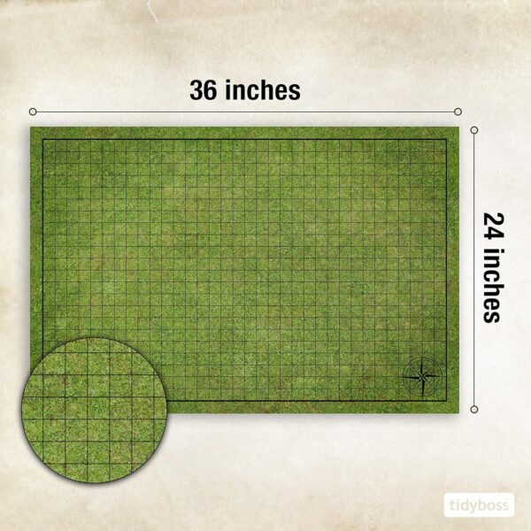 TIDYBOSS 24" x 36" DND Starter Set | DND Accessories | 3 x Double Sides 6 Terrains Game Grid Mat with Condition Rings, DM Screen, Markers, Eraser, Dice and Clips - Image 3