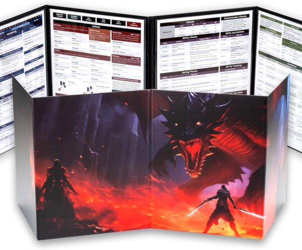 TIDYBOSS 24" x 36" DND Starter Set | DND Accessories | 3 x Double Sides 6 Terrains Game Grid Mat with Condition Rings, DM Screen, Markers, Eraser, Dice and Clips - Image 5