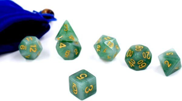 Polyhedral DND Dice Sets, 7-Die Green D&D Dice for Dungeons and Dragons Pathfinder RPG MTG Table Gaming Dice,Jade Dice (Green) - Image 5