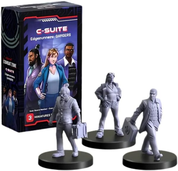 Monster Fight Club Cyberpunk Red Combat Zone Miniatures Bundle: Edgerunners - Glitching News Gonks, Wall Crawlers Gonks, False Flag Gonks, and C-Suite Gangers (4 Items) - Image 6