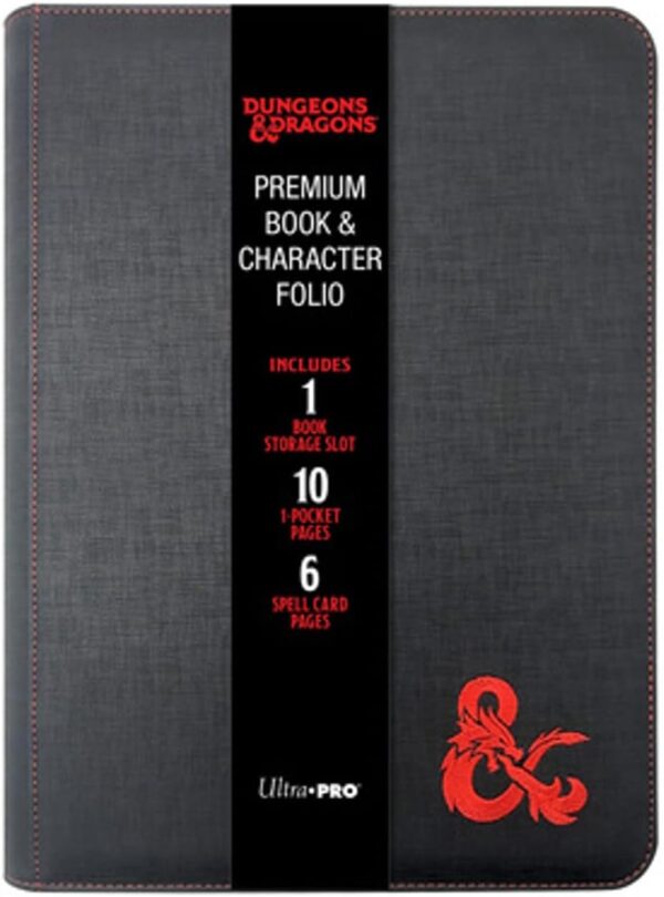 Dungeons & Dragons E-18585 Premium Zippered Book & Character Folio Portfolio, Black/Grey ys/m - Image 2