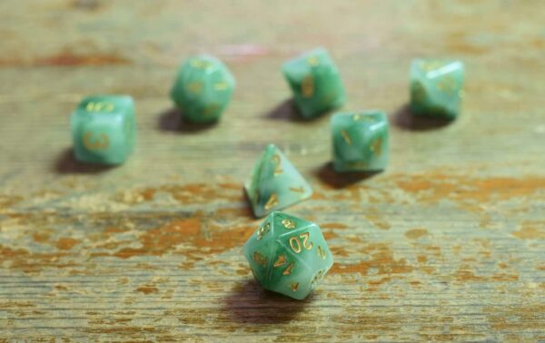 Polyhedral DND Dice Sets, 7-Die Green D&D Dice for Dungeons and Dragons Pathfinder RPG MTG Table Gaming Dice,Jade Dice (Green) - Image 6