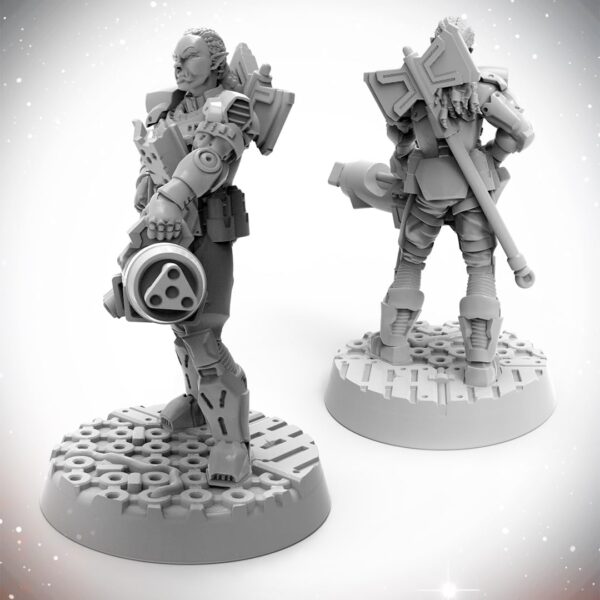 Archan Studio Starfinder Unpainted Miniatures: Half-Orc Soldier- 32mm Unpainted Plastic Miniatures - for Kids and Adults Ages 14+, Grey - Image 4