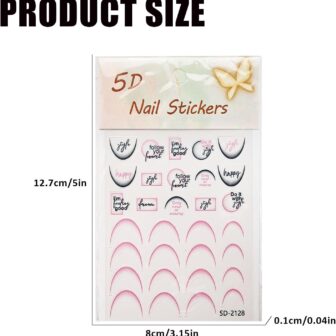 10 Sheets Letters French Nail Art Stickers, 3D Gradient Characters French Tip Stickers Self-Adhesive Nail Decals for Women DIY Nail Art Decoration Manicure 10 Colors - Image 7