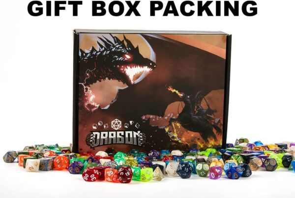 DND Dice Set 42 Pcs Polyhedral Dungeons and Dragons Rolling Dice for D&D RPG MTG Table Games Dice Bulk with Colorful Drawstring Bags and Dice Tray (Single) - Image 4