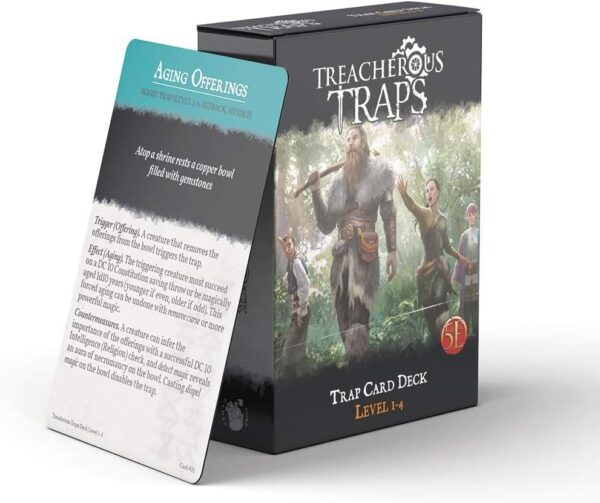 Dungeons and Dragons 5th Edition Deck of Cards – Treacherous Trap Deck: Lvl 1-4 by Nord Games – 50 Cards - Games for Adults and Kids – DND Books – Gaming Accessories - Compatible with D&D 5e - Image 2