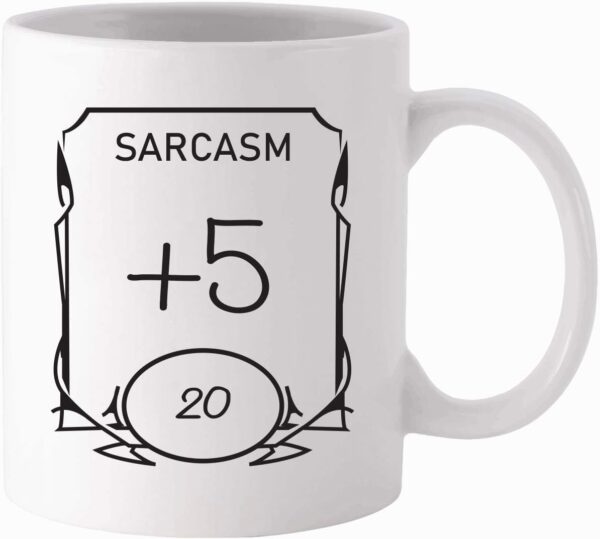 D&D Stats Mug - Sarcasm 11oz White Ceramic Coffee Mug - Dungeons and Dragons - RPG - DnD - Gift for Geeks - Image 2