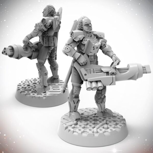 Archan Studio Starfinder Unpainted Miniatures: Half-Orc Soldier- 32mm Unpainted Plastic Miniatures - for Kids and Adults Ages 14+, Grey - Image 5