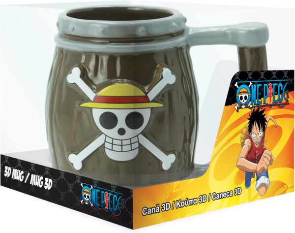 ABYSTYLE One Piece Anime Straw Hat Jolly Roger Barrel Ceramic Coffee Tea 3D Mug 12 Oz. Drinkware Manga Gift - Image 6