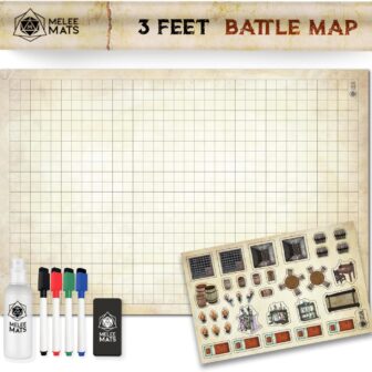 Melee Mats DND Map Starter Kit for Dungeons & Dragons Game - 24” x 36", Wet/Dry Erase Battle Terrain Grid - Ultimate Tabletop Gaming Experience with Accessories - Image 2