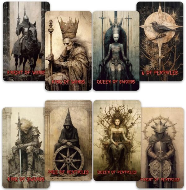 CRAFTERIAN Horror Tarot Cards, 78 Tarot Deck with Foil Edges, Original Tarot Cards for Beginners and Experts with Guide Book, Fortune Telling Game, Divination Tools for All Skill Levels. - Image 2