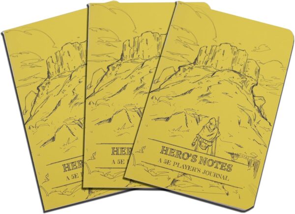 DUNGEON CRAFT Players Journals Detailed RPG Character Notebook: Yellow, for Dungeons and Dragons Fifth Edition Roleplaying Campaign Notebook - 3 Pack 5.63x8.27 Inch - Image 2