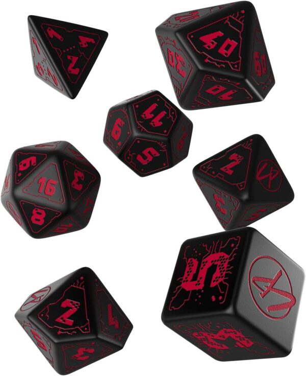 Q-Workshop The Cyberpunk RPG Dice Set , Black, 2.4 x 16.4 x 10.4 cm - Image 2