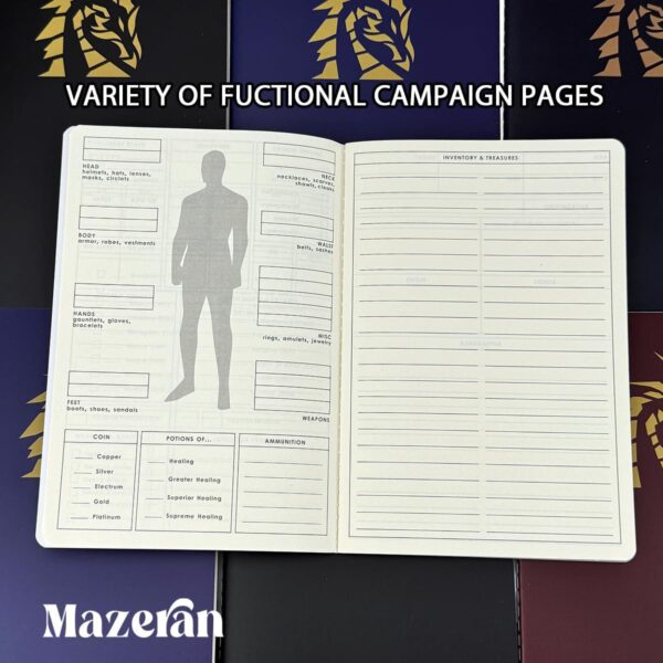 Mazeran Campaign Journal for Dungeons and Dragons 5e - A5 Softcover Notebook - DnD journal, DnD notebook, D&D 5e, Character journal (PACK OF 3) - Image 5