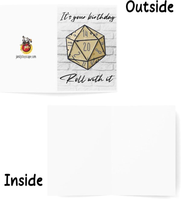 J&J'S TOYSCAPE Dungeons and Dragons Birthday card, D&D Birthday Card for GM's, DM's, Dungeons and Dragoners Players, Roleplay Enthusiasts, 5x7 Card with Envelope, Blank Inside (Dice) - Image 4