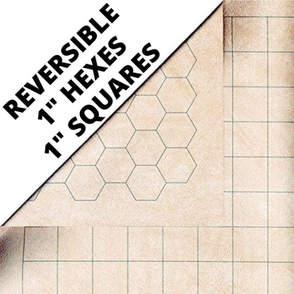 Chessex Role Playing Play Mat: Battlemat Double-Sided Reversible Mat for RPGs and Miniature Figure Games (26 in x 23 1/2 in) Squares/Hexes - Image 3