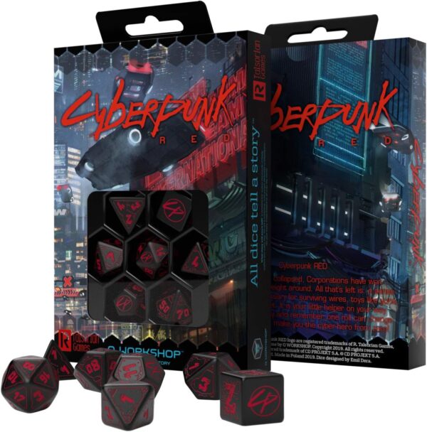 Q-Workshop The Cyberpunk RPG Dice Set , Black, 2.4 x 16.4 x 10.4 cm - Image 3