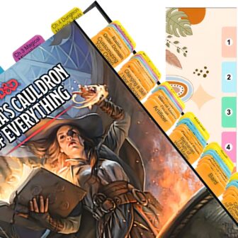 Index Tabs for D&D Tasha's Cauldron of Everything, 75 D&D Rules Expansion Color Coded Clear PVC Laminated Tabs, Durable Repositionable Tabs(Book not Included) - Image 2