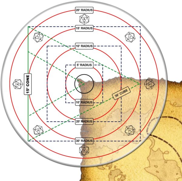 Spell AOE Damage Template for DND AOE Templates for Dungeons with Dragons Measuring Tools for RPG Gaming Accessories - Image 2