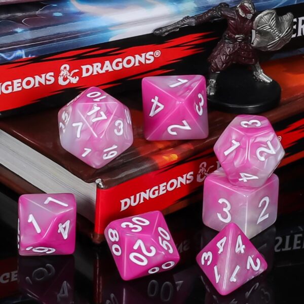 QMay DND Dice Sets - 6 X 7 Polyhedral Dice (42pcs) with 6 Drawstring Bags for Dungeons and Dragons, RPG, MTG,Role Playing Table Game - Image 10