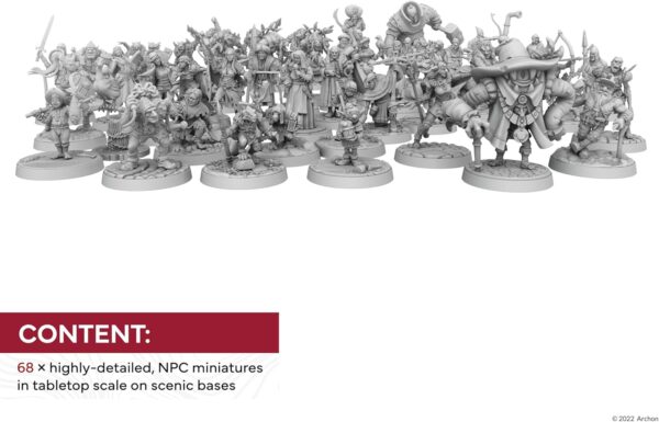 Dungeons & Lasers NPC DND Miniatures Pack - 68 Figurines with Scenic Bases for 5E Compatible Tabletop RPG Games - 28MM Unpainted and Unassembled - for Ages 14 Years + - Image 3