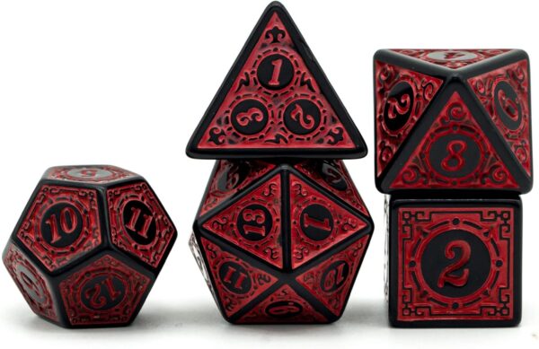 DND Dice Set-D&D Polyhedral Dice (7 Pcs) with Leather Dice Bag for Dungeons and Dragons Role Playing Dice Games RPGs (Red with Black Edge) - Image 3