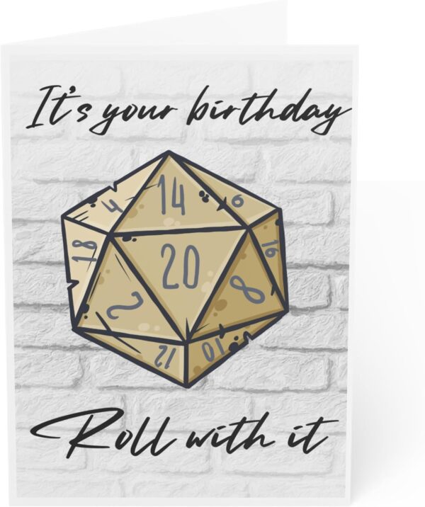 J&J'S TOYSCAPE Dungeons and Dragons Birthday card, D&D Birthday Card for GM's, DM's, Dungeons and Dragoners Players, Roleplay Enthusiasts, 5x7 Card with Envelope, Blank Inside (Dice) - Image 2