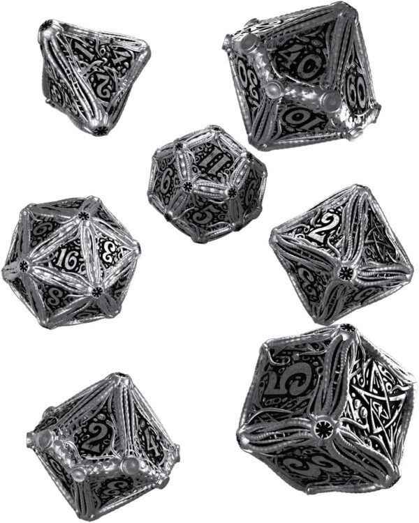 Q Workshop Metal Call of Cthulhu RPG Dice Set 7 Polyhedral Pieces - Image 2