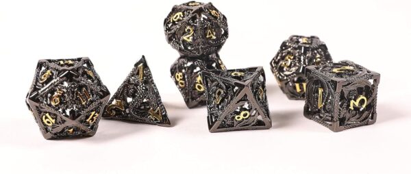 AncientDeer DND Dice Set 7 Pieces D&D Pure Copper Hollow Polyhedral DND Dice W/Gift Box & Dice Bag for DND RPG Explorers Savage World and Table DND Dungeons and Dragons Role Playing - Image 7