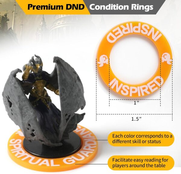 52 Unique DND Miniatures Condition Rings, 92 PCS Status Effects Markers - Including 5 Customizable Blank Rings, Ideal for Dungeons and Dragons & 5th Edition, Best DND Gifts for DM - Image 7