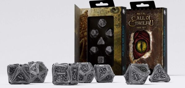 Q Workshop Metal Call of Cthulhu RPG Dice Set 7 Polyhedral Pieces - Image 3