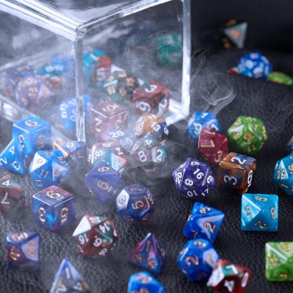 CiaraQ DND Dice Sets - 26 X 7 Polyhedral Dice (182pcs) with a Large Drawstring Bag Great for Dungeons and Dragons, Role Playing Table Game. - Image 9