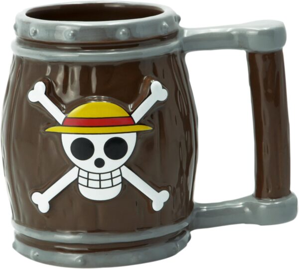 ABYSTYLE One Piece Anime Straw Hat Jolly Roger Barrel Ceramic Coffee Tea 3D Mug 12 Oz. Drinkware Manga Gift - Image 2