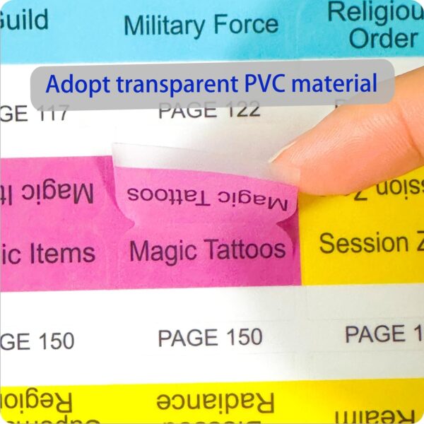 Index Tabs for D&D Tasha's Cauldron of Everything, 75 D&D Rules Expansion Color Coded Clear PVC Laminated Tabs, Durable Repositionable Tabs(Book not Included) - Image 5