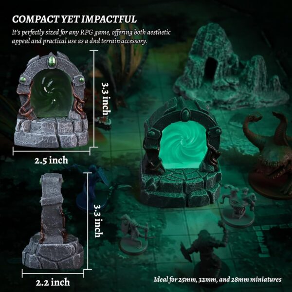 CZYY DND Glowing Portal Resin Miniature with Color-Changing LED Lights - Magic Portal Terrain, RPG Scenery for Tabletop Wargaming, Dungeons & Dragons and Warhammer - Image 6