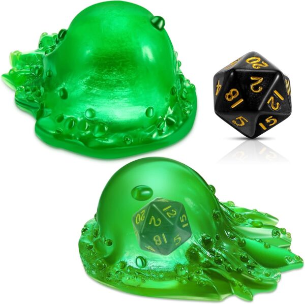 Deekin Harrycle Dice Jail Gelatinous Cube Dice Prison Resin Cage Translucent Miniature Accessory for Table Game Party Gatherings Gifts(Green) - Image 2