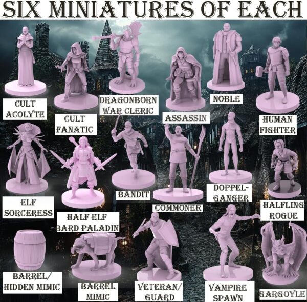 Mythical Heroes Town Dwellers, Heroes and Monsters Mini Figure Set for RPGs - 102 Pcs in 17 Designs, Suitable Size for DND (Town Edition) - Image 4