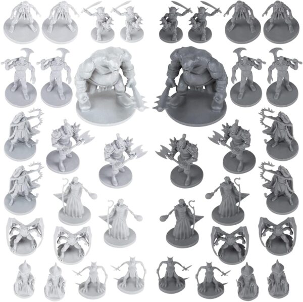 Path Gaming 38 Miniatures Fantasy Tabletop RPG Figures for Dungeons and Dragons, Pathfinder Roleplaying Games. 28MM Scaled Miniatures, 10 Unique Designs, Bulk Unpainted, Great for D&D/DND - Image 2