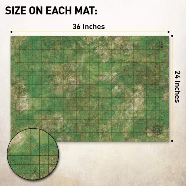 Melee Mats DND Map Starter Kit for Dungeons & Dragons Game - 24” x 36" 3 Pack Double Sided, Wet/Dry Erase Battle Terrain Grid - Ultimate Tabletop Board Gaming Experience with Accessories - Image 7