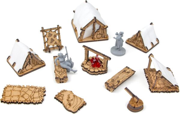 TowerRex Adventurers Camp D&D Furniture Terrain 3D Modular Tabletop Battle Mat - DND Accessories for Dungeons & Dragons, Pathfinder, Warhammer - Wargaming Scatter Terrain for 25mm 32mm 28mm Miniatures - Image 10