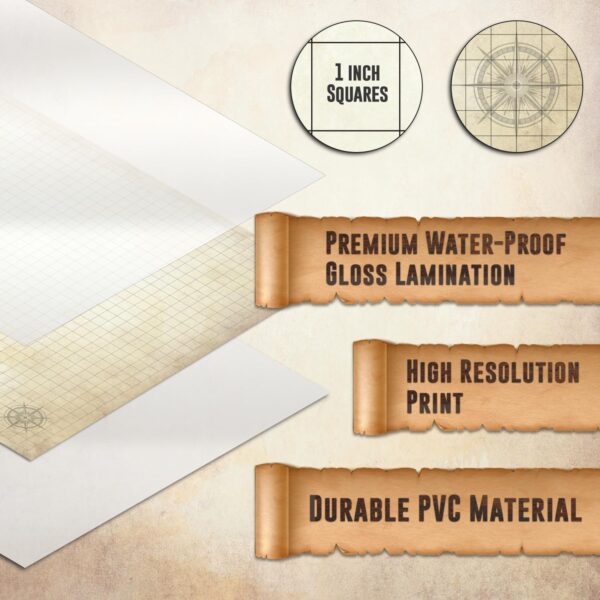 Melee Mats DND Map Starter Kit for Dungeons & Dragons Game - 35” x 48", Wet/Dry Erase Battle Terrain Grid - Ultimate Tabletop Gaming Experience with Accessories - Image 8