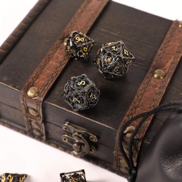 AncientDeer DND Dice Set 7 Pieces D&D Pure Copper Hollow Polyhedral DND Dice W/Gift Box & Dice Bag for DND RPG Explorers Savage World and Table DND Dungeons and Dragons Role Playing - Image 8