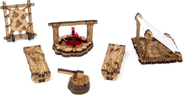 TowerRex Adventurers Camp D&D Furniture Terrain 3D Modular Tabletop Battle Mat - DND Accessories for Dungeons & Dragons, Pathfinder, Warhammer - Wargaming Scatter Terrain for 25mm 32mm 28mm Miniatures - Image 3