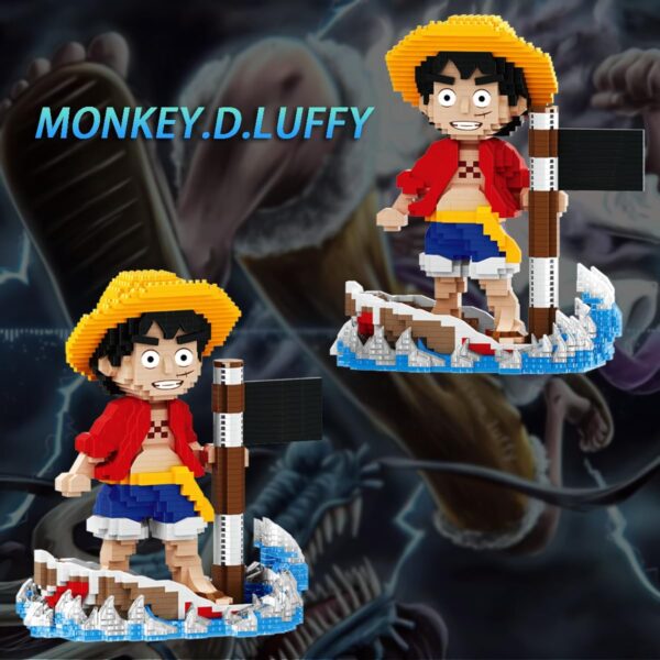 One Piece Anime Figure Monkey D.Luffy Building Kit, Classic One Piece Merch Hero Character Statue Stacking Blocks Not Compatible with Lego, Creative Christmas Decor Gift for Kid, Adult (1745PCS) - Image 8