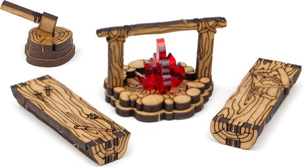 TowerRex Adventurers Camp D&D Furniture Terrain 3D Modular Tabletop Battle Mat - DND Accessories for Dungeons & Dragons, Pathfinder, Warhammer - Wargaming Scatter Terrain for 25mm 32mm 28mm Miniatures - Image 6