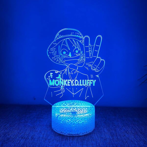 One Piece Luffy 3D Night Light -7 Color Touch Switching LED Lamp Night Lights one Piece Merch Best Gift - Image 2