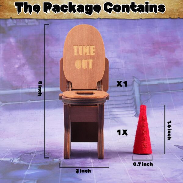 DND Dice Jail, Dice Chair of Shame with Dunce Hat, DND Accessories for Dungeons and Dragons, DND Gift for Fans of Tabletop Games, Time Out Chair for RPG Game, Fits Die Size D4-D20 - Image 7