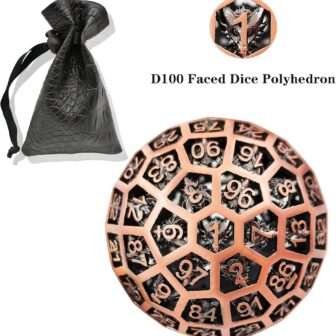 D100 DND Metal Hollow Dice D&D D100 Polyhedral Dice Dungeon and Dragon Gift Cosplay Dice Accessories Board Game Large Giant 50mm D100 Dice Pathfinder - red Copper - Image 5